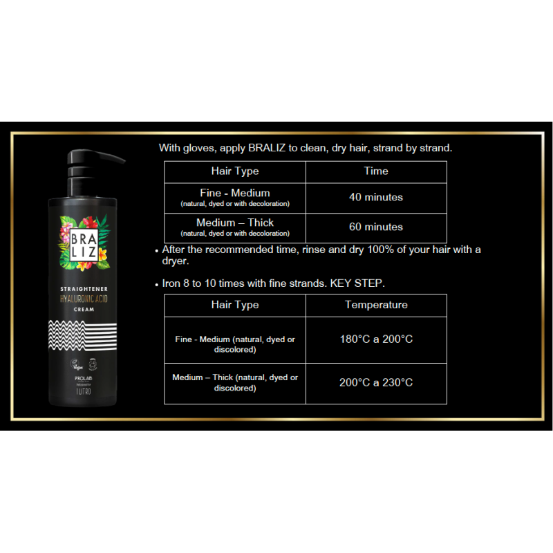 Braliz Sraightener Hyaluronic Cream Keratin 1000ml
